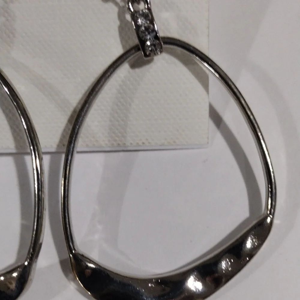 Robert Rose Silver tone Hoop Crystal Drop Earrings - Women's Fashion Jewelry - Picture 5 of 10